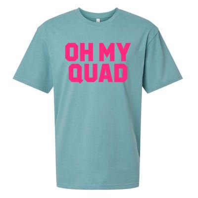 Oh My Quad Funny Workout Pun Squat Gym Leg Day Fitness Gift Sueded Cloud Jersey T-Shirt