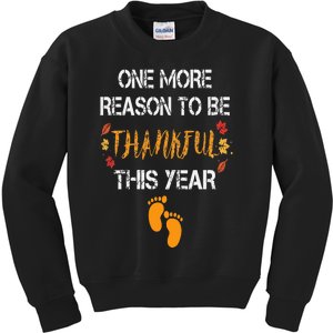 One More Reason To Be Thankful This Year Funny Baby Reveal Kids Sweatshirt