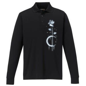 Occult Moon Rose Luna Witchcraft Witch Gothic Gift Performance Long Sleeve Polo