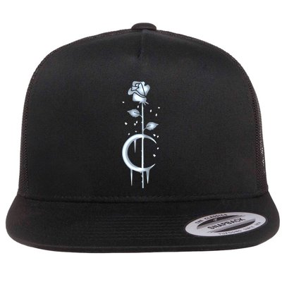 Occult Moon Rose Luna Witchcraft Witch Gothic Gift Flatbill Hat