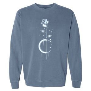 Occult Moon Rose Luna Witchcraft Witch Gothic Gift Garment-Dyed Sweatshirt