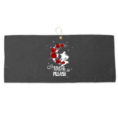 Occult Moon Roses Pagan Wicca Witch Please Gift Large Microfiber Waffle Golf Towel