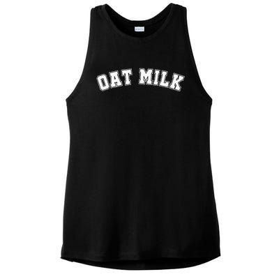 Oat Milk Retro Sports Arch Ladies PosiCharge Tri-Blend Wicking Tank