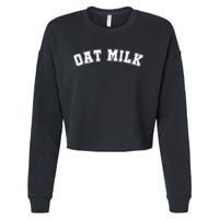 Oat Milk Retro Sports Arch Cropped Pullover Crew