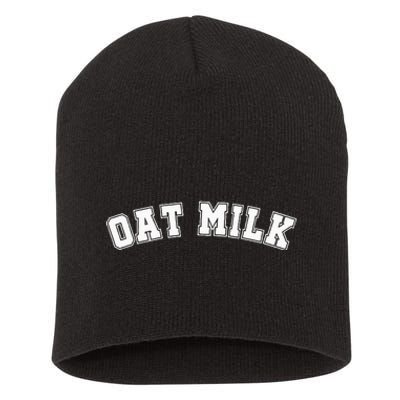 Oat Milk Retro Sports Arch Short Acrylic Beanie