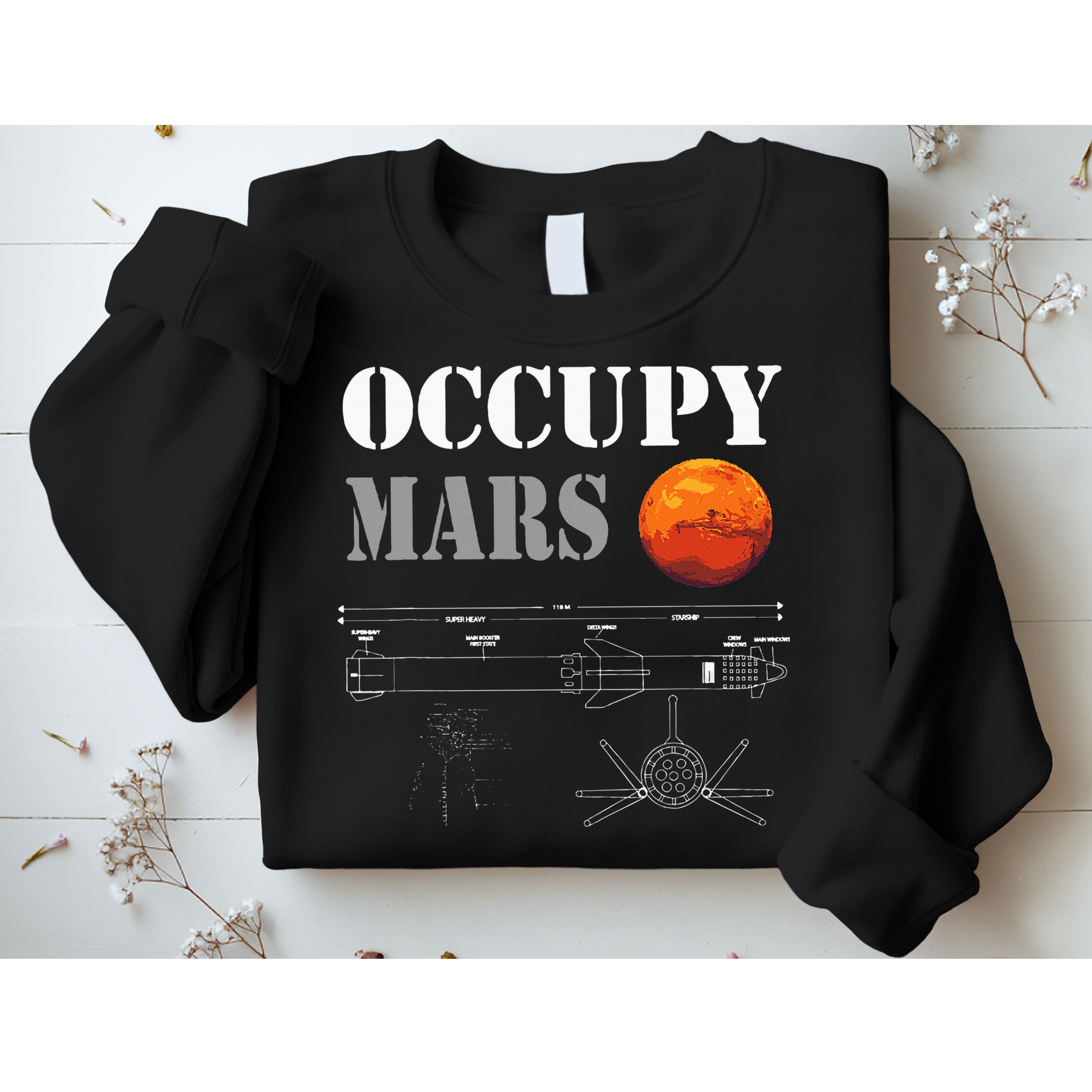 Occupy Mars Starship Rocket Sweatshirt