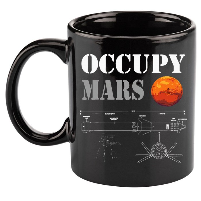 Occupy Mars Starship Rocket 11oz C Handle Ceramic Mug