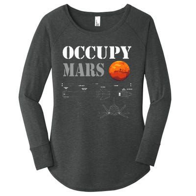 Occupy Mars Starship Rocket Women's Perfect Tri Tunic Long Sleeve Shirt