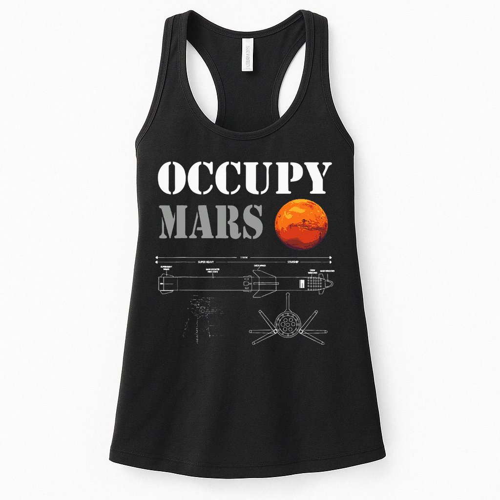 Occupy Mars Starship Rocket Womens Tank Top