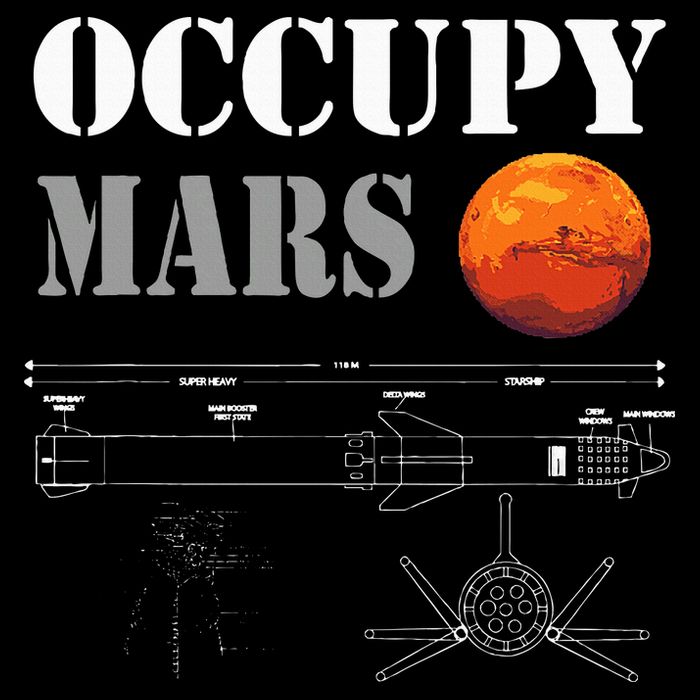 Occupy Mars Starship Rocket Baby Bodysuit