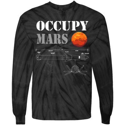 Occupy Mars Starship Rocket Tie-Dye Long Sleeve Shirt