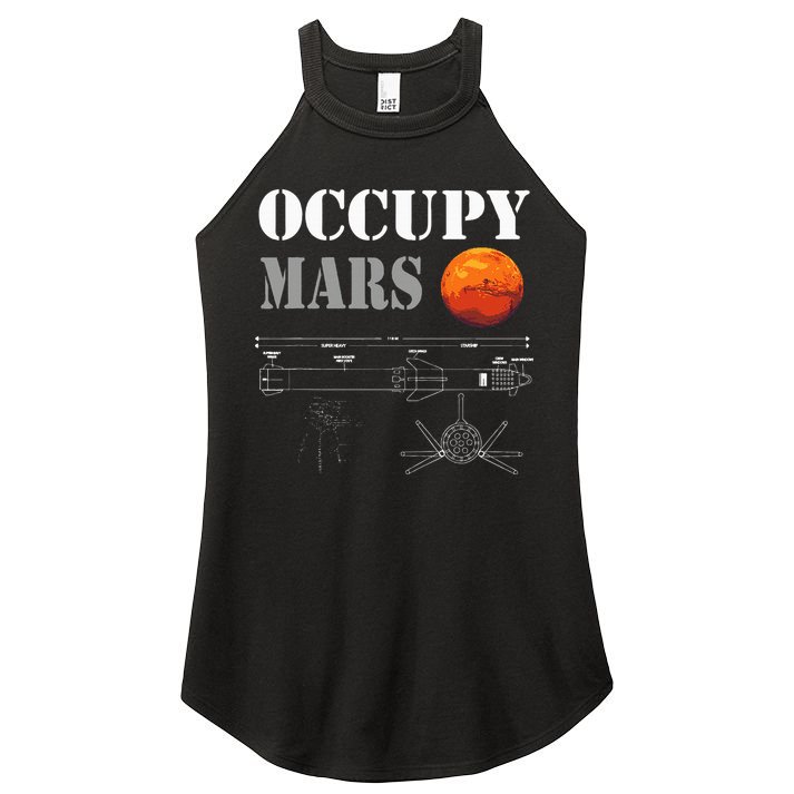 Occupy Mars Starship Rocket Women's Perfect Tri Rocker Tank