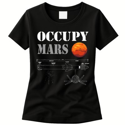Occupy Mars Starship Rocket Womens T-Shirt