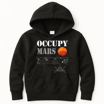 Occupy Mars Starship Rocket Kids Hoodie