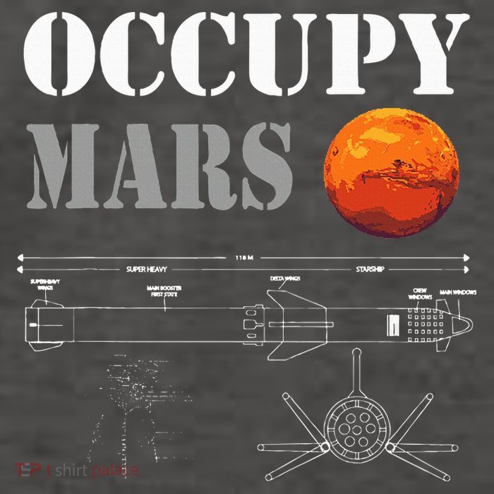 Occupy Mars Starship Rocket Vector Backpack