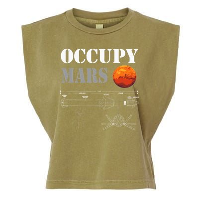 Occupy Mars Starship Rocket Garment-Dyed Women's Muscle Tee