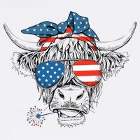 Oh My Stars Cow Highland Cow 4th July American Flag Fourth Of July  Independe Mug