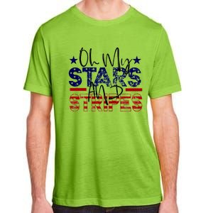 Oh My Stars Stripes Usa Flag 4 July Patriotic America Merica Gift Adult ChromaSoft Performance T-Shirt