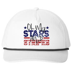 Oh My Stars Stripes Usa Flag 4 July Patriotic America Merica Gift Snapback Five-Panel Rope Hat