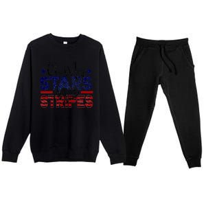 Oh My Stars Stripes Usa Flag 4 July Patriotic America Merica Gift Premium Crewneck Sweatsuit Set