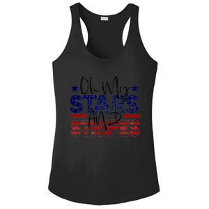 Oh My Stars Stripes Usa Flag 4 July Patriotic America Merica Gift Ladies PosiCharge Competitor Racerback Tank