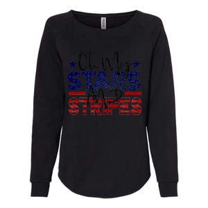 Oh My Stars Stripes Usa Flag 4 July Patriotic America Merica Gift Womens California Wash Sweatshirt