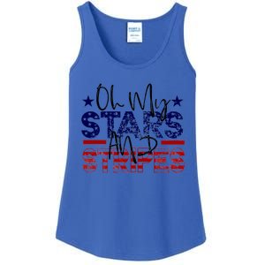 Oh My Stars Stripes Usa Flag 4 July Patriotic America Merica Gift Ladies Essential Tank