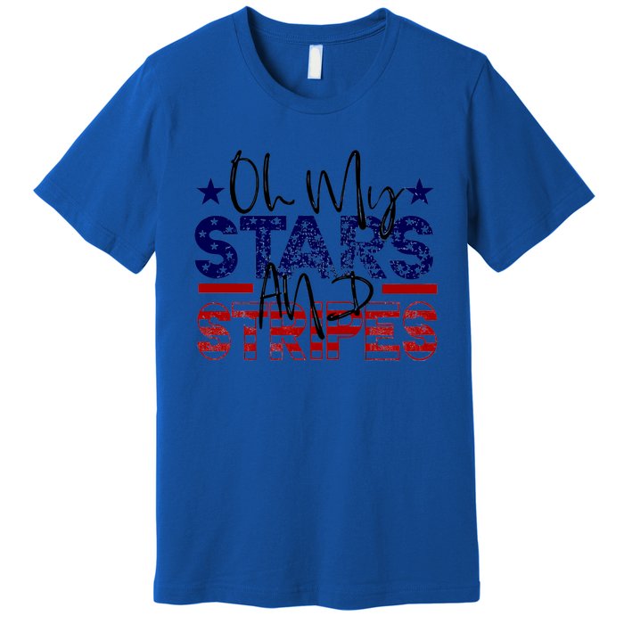 Oh My Stars Stripes Usa Flag 4 July Patriotic America Merica Gift Premium T-Shirt