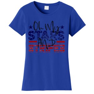 Oh My Stars Stripes Usa Flag 4 July Patriotic America Merica Gift Women's T-Shirt