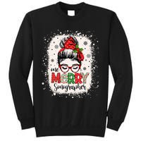 One Merry Sonographer Messy Bun Radiographer Christmas Sweatshirt