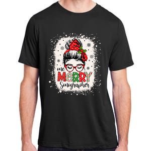 One Merry Sonographer Messy Bun Radiographer Christmas Adult ChromaSoft Performance T-Shirt