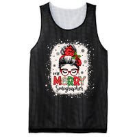 One Merry Sonographer Messy Bun Radiographer Christmas Mesh Reversible Basketball Jersey Tank