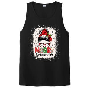 One Merry Sonographer Messy Bun Radiographer Christmas PosiCharge Competitor Tank