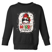 One Merry Sonographer Messy Bun Radiographer Christmas Toddler Sweatshirt