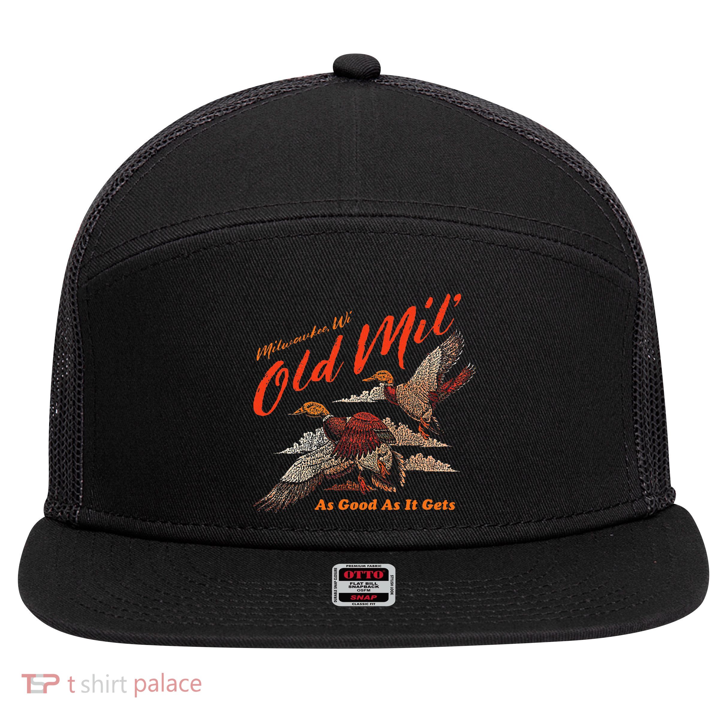 Old Milwaukee Style Old Mil Ducks 7 Panel Mesh Trucker Snapback Hat