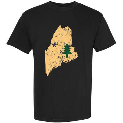 Original Maine State Flag Retro Northern New England Dirigo Garment-Dyed Heavyweight T-Shirt