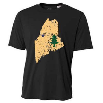 Original Maine State Flag Retro Northern New England Dirigo Cooling Performance Crew T-Shirt