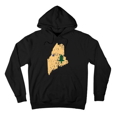 Original Maine State Flag Retro Northern New England Dirigo Hoodie