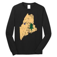 Original Maine State Flag Retro Northern New England Dirigo Long Sleeve Shirt