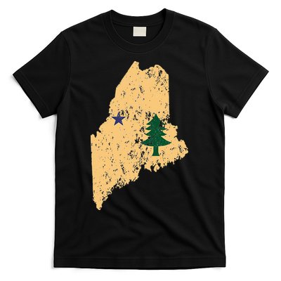 Original Maine State Flag Retro Northern New England Dirigo T-Shirt