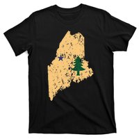 Original Maine State Flag Retro Northern New England Dirigo T-Shirt