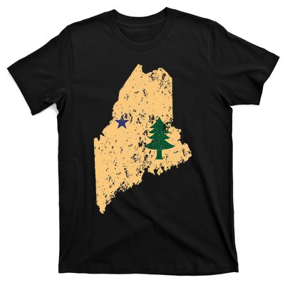 Original Maine State Flag Retro Northern New England Dirigo T-Shirt