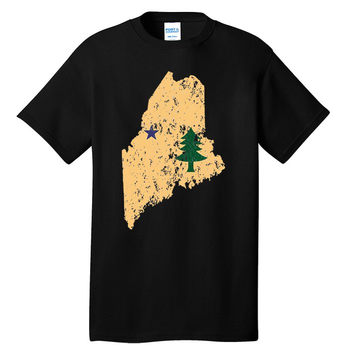 Original Maine State Flag Retro Northern New England Dirigo Tall T-Shirt