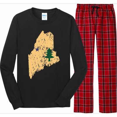 Original Maine State Flag Retro Northern New England Dirigo Long Sleeve Pajama Set