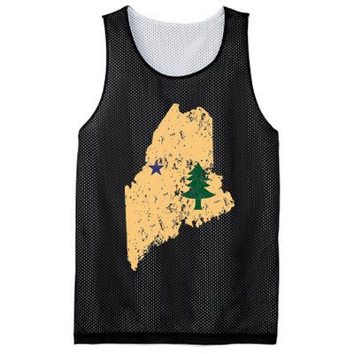 Original Maine State Flag Retro Northern New England Dirigo Mesh Reversible Basketball Jersey Tank