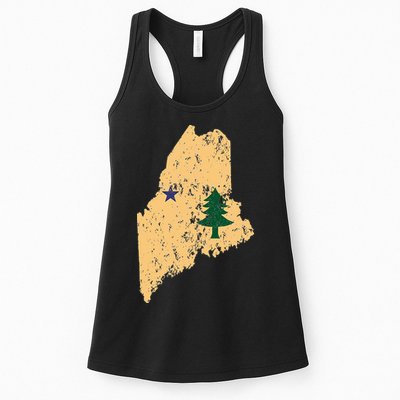 Original Maine State Flag Retro Northern New England Dirigo Womens Tank Top