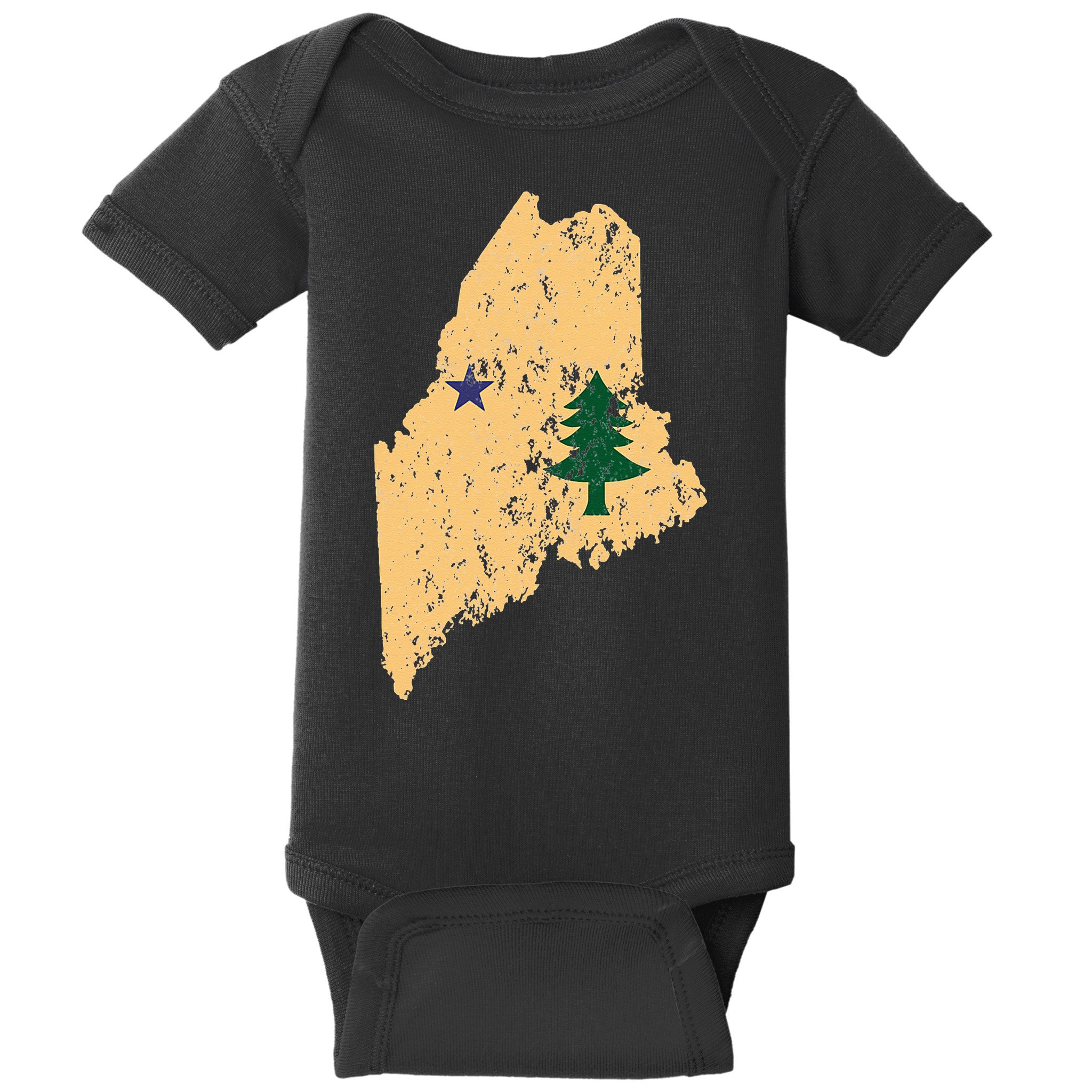 Original Maine State Flag Retro Northern New England Dirigo Baby Bodysuit