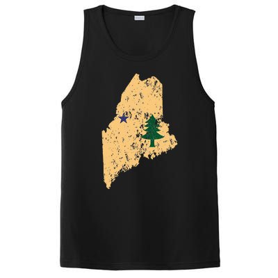 Original Maine State Flag Retro Northern New England Dirigo PosiCharge Competitor Tank