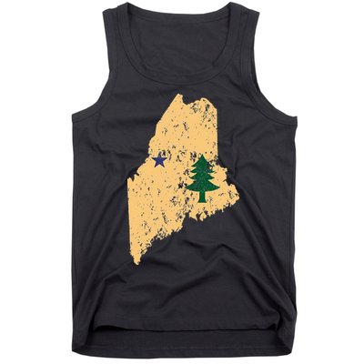 Original Maine State Flag Retro Northern New England Dirigo Tank Top