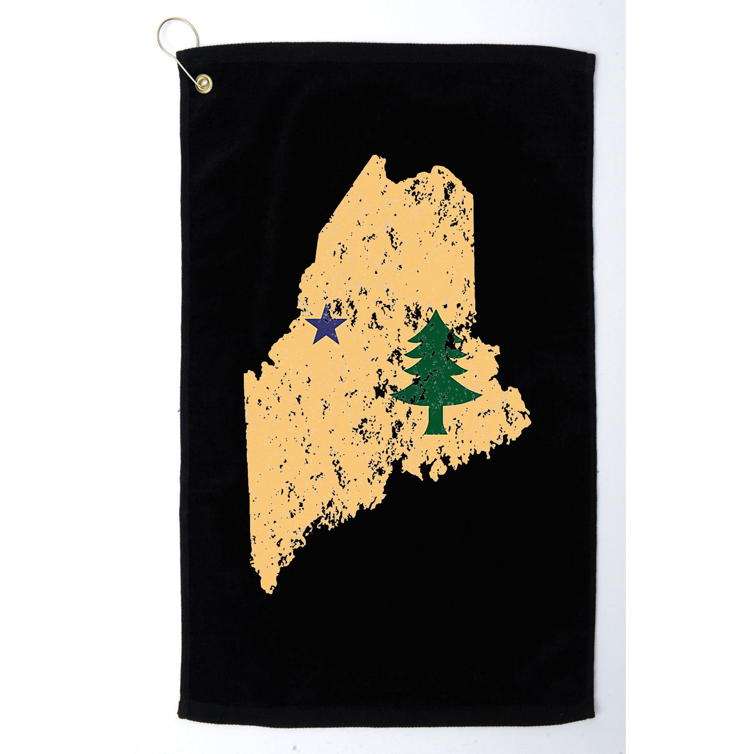 Original Maine State Flag Retro Northern New England Dirigo Golf Towel